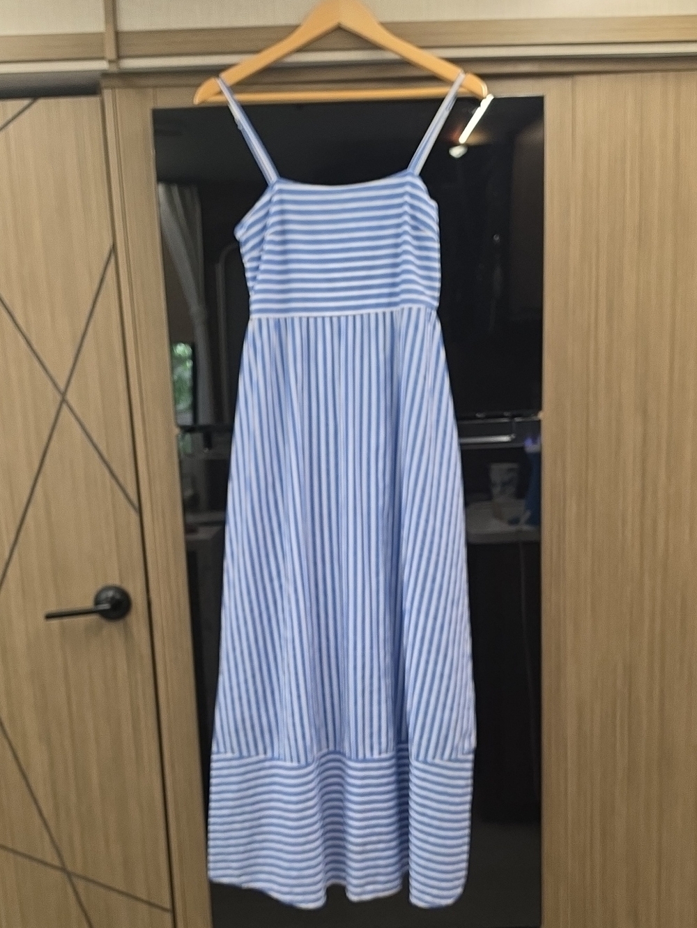 💙100% COTTON MAXI/MIDI DRESS WHITE/BLUE STRIPED, DRESS, BY JAPANA - Picture 4 of 16
